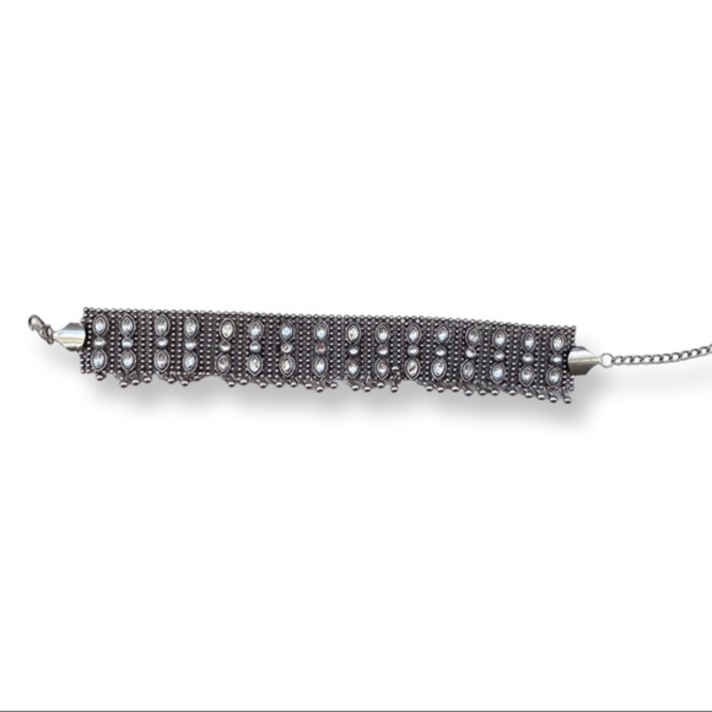 Free People Silver Diamond Bohemian Choker Festival